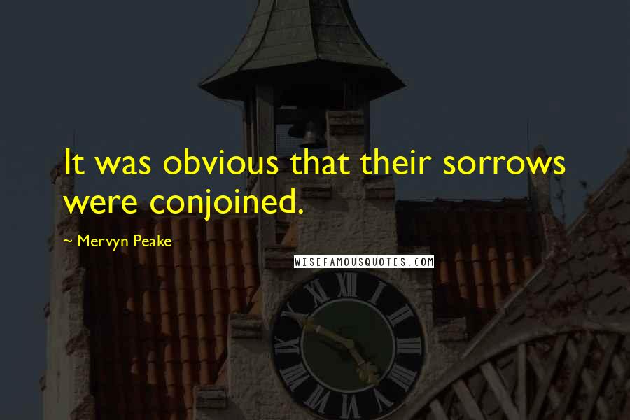 Mervyn Peake Quotes: It was obvious that their sorrows were conjoined.