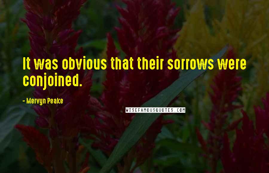 Mervyn Peake Quotes: It was obvious that their sorrows were conjoined.