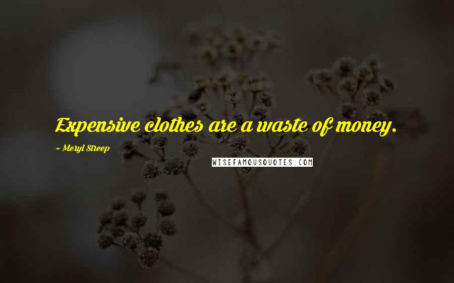 Meryl Streep Quotes: Expensive clothes are a waste of money.
