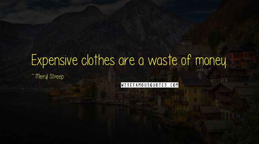 Meryl Streep Quotes: Expensive clothes are a waste of money.