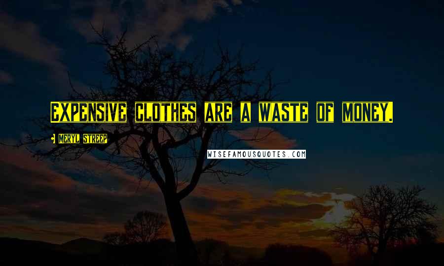 Meryl Streep Quotes: Expensive clothes are a waste of money.