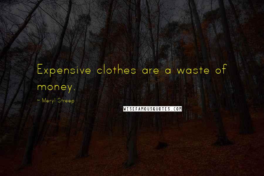 Meryl Streep Quotes: Expensive clothes are a waste of money.
