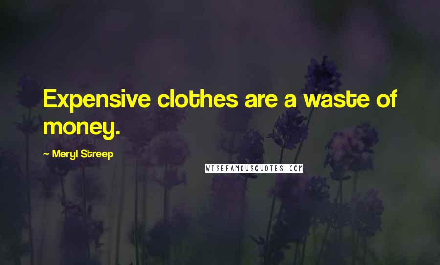 Meryl Streep Quotes: Expensive clothes are a waste of money.