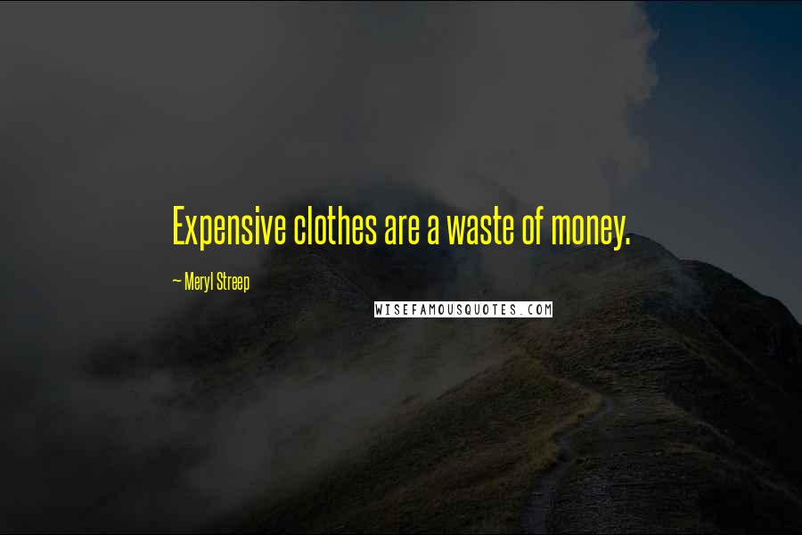 Meryl Streep Quotes: Expensive clothes are a waste of money.