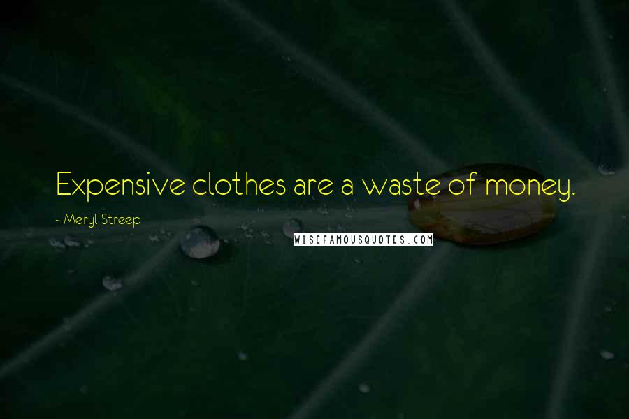 Meryl Streep Quotes: Expensive clothes are a waste of money.