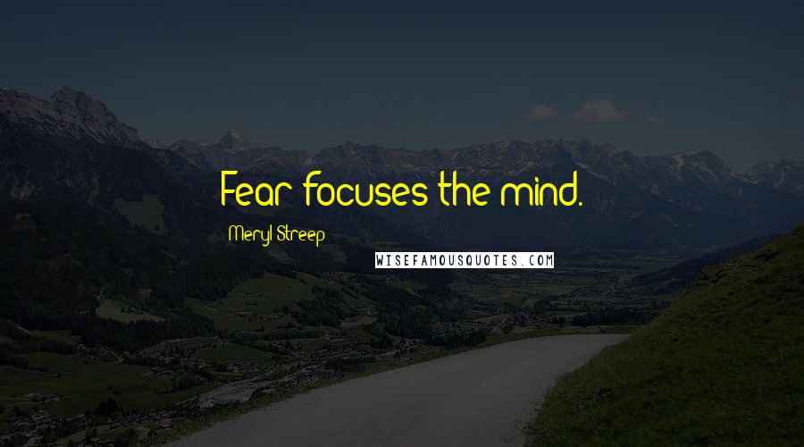 Meryl Streep Quotes: Fear focuses the mind.
