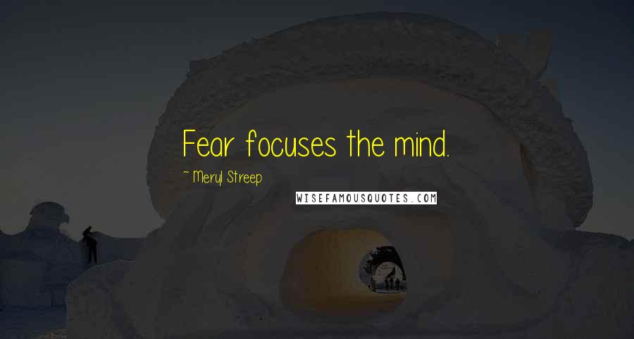 Meryl Streep Quotes: Fear focuses the mind.
