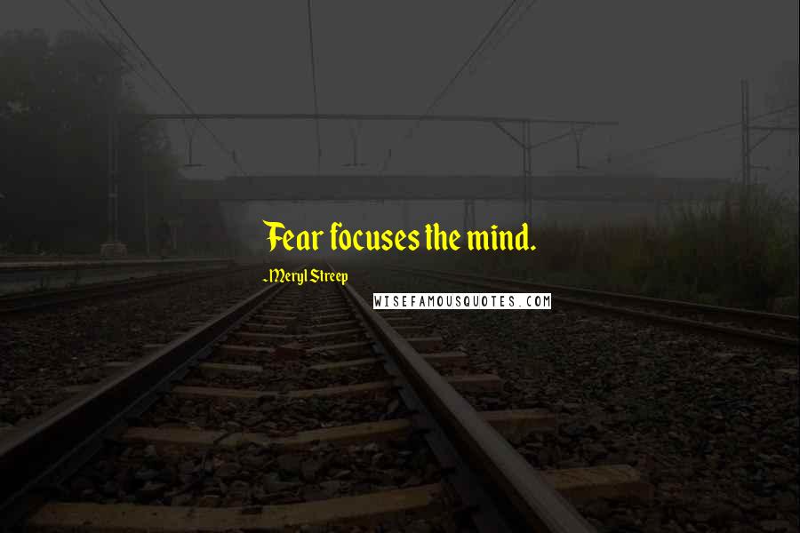 Meryl Streep Quotes: Fear focuses the mind.