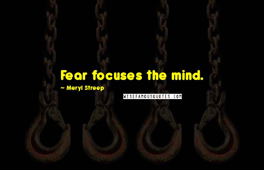 Meryl Streep Quotes: Fear focuses the mind.
