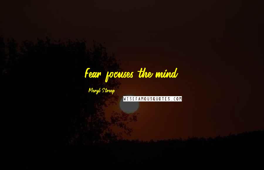 Meryl Streep Quotes: Fear focuses the mind.