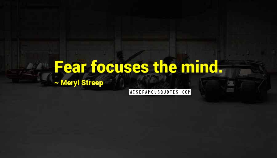 Meryl Streep Quotes: Fear focuses the mind.