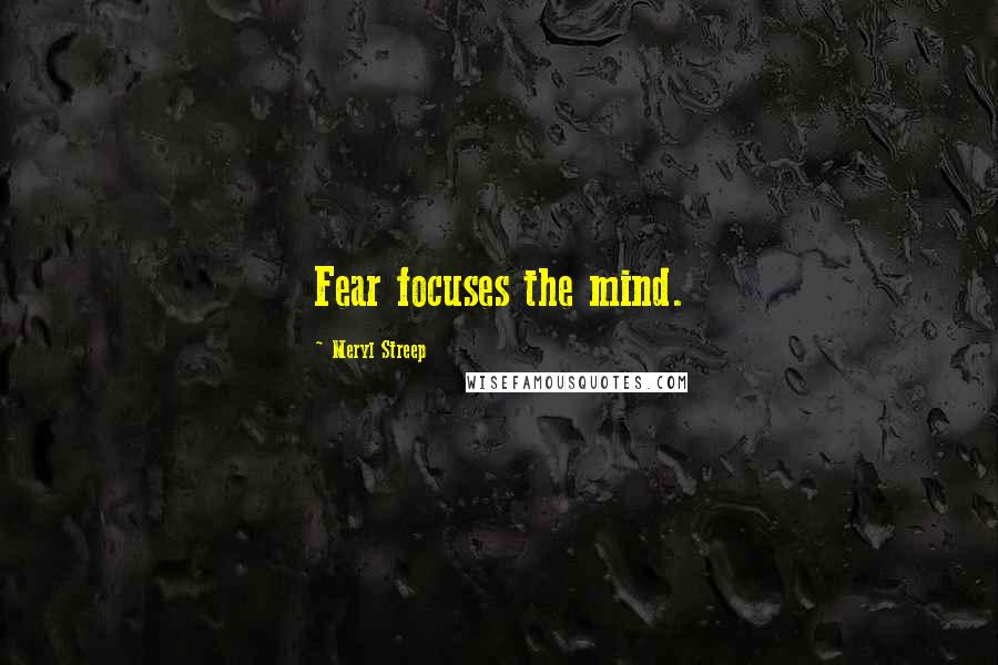 Meryl Streep Quotes: Fear focuses the mind.