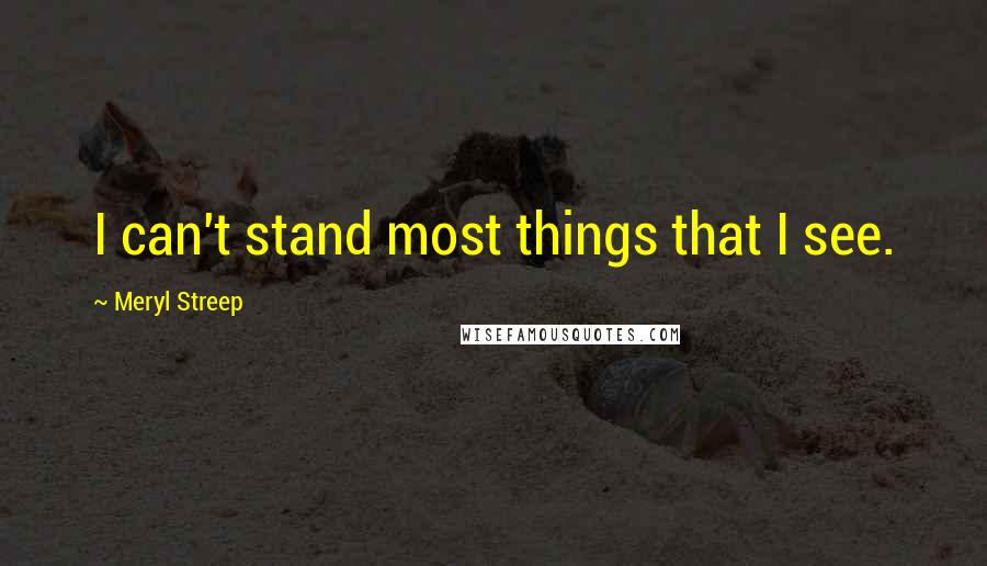 Meryl Streep Quotes: I can't stand most things that I see.