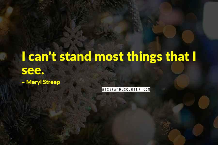 Meryl Streep Quotes: I can't stand most things that I see.