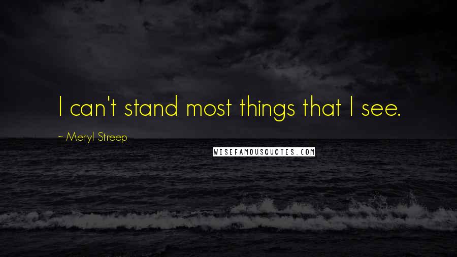 Meryl Streep Quotes: I can't stand most things that I see.