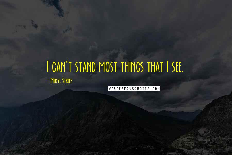 Meryl Streep Quotes: I can't stand most things that I see.