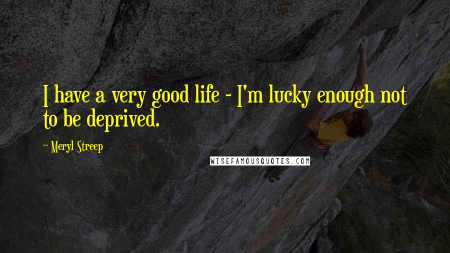 Meryl Streep Quotes: I have a very good life - I'm lucky enough not to be deprived.