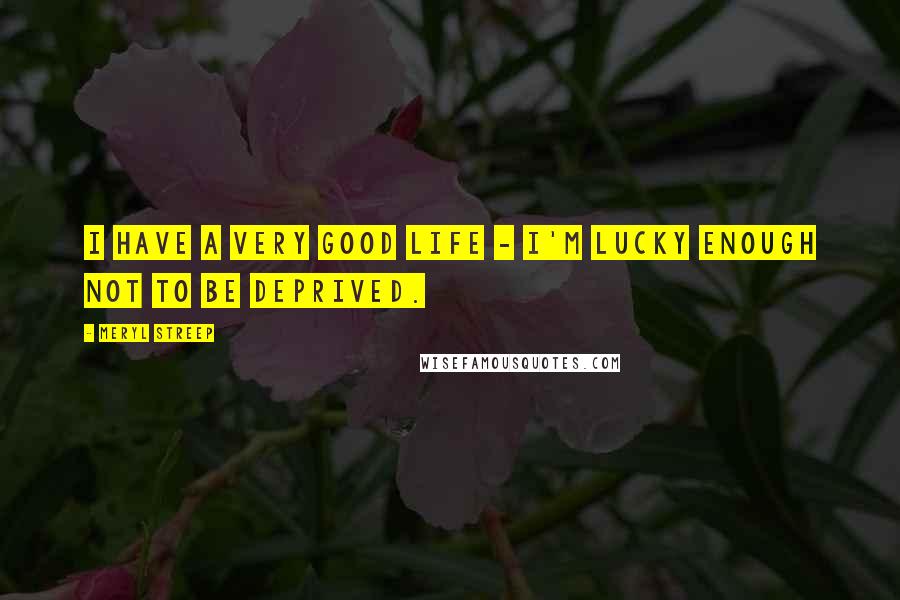 Meryl Streep Quotes: I have a very good life - I'm lucky enough not to be deprived.