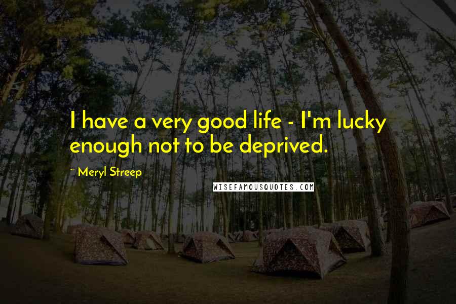 Meryl Streep Quotes: I have a very good life - I'm lucky enough not to be deprived.