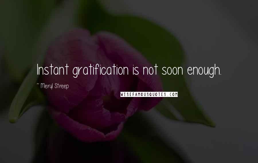 Meryl Streep Quotes: Instant gratification is not soon enough.