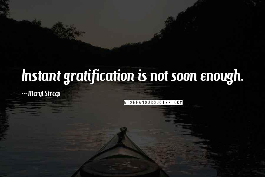 Meryl Streep Quotes: Instant gratification is not soon enough.