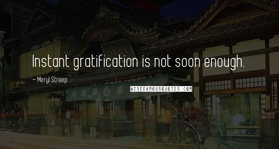 Meryl Streep Quotes: Instant gratification is not soon enough.