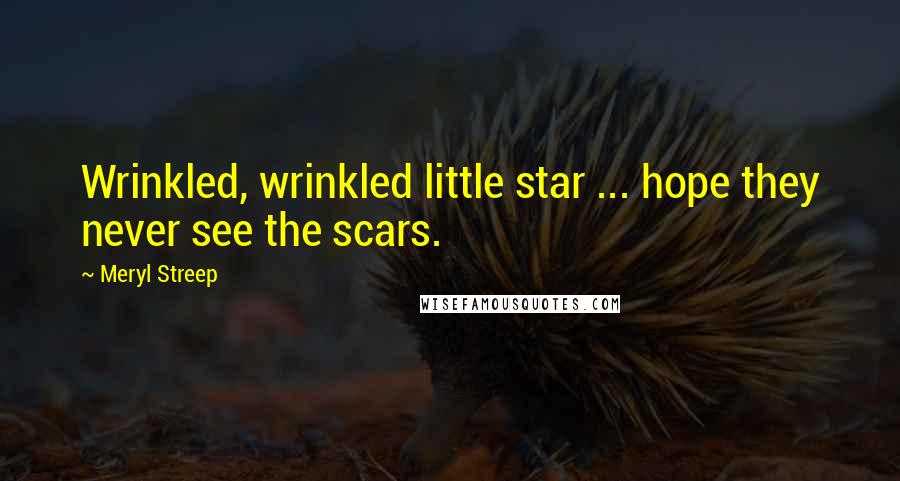 Meryl Streep Quotes: Wrinkled, wrinkled little star ... hope they never see the scars.