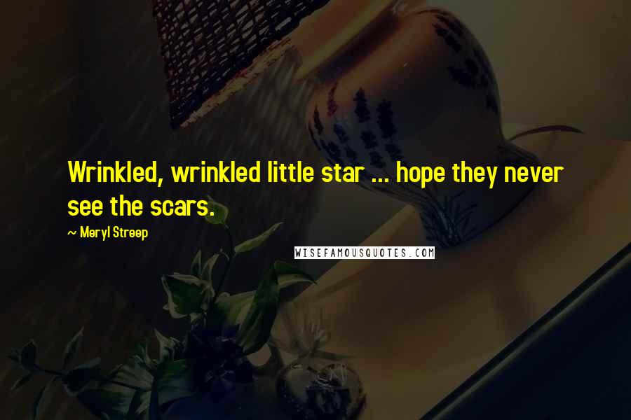 Meryl Streep Quotes: Wrinkled, wrinkled little star ... hope they never see the scars.