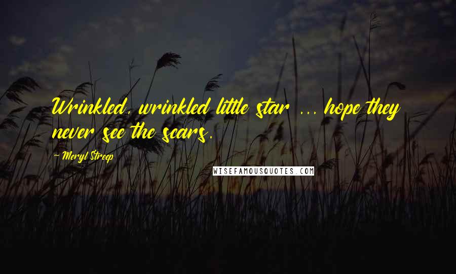 Meryl Streep Quotes: Wrinkled, wrinkled little star ... hope they never see the scars.