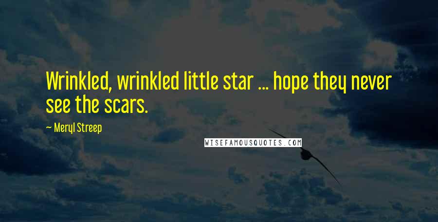 Meryl Streep Quotes: Wrinkled, wrinkled little star ... hope they never see the scars.