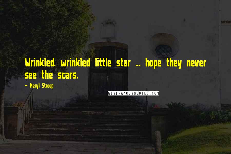 Meryl Streep Quotes: Wrinkled, wrinkled little star ... hope they never see the scars.