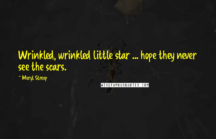 Meryl Streep Quotes: Wrinkled, wrinkled little star ... hope they never see the scars.