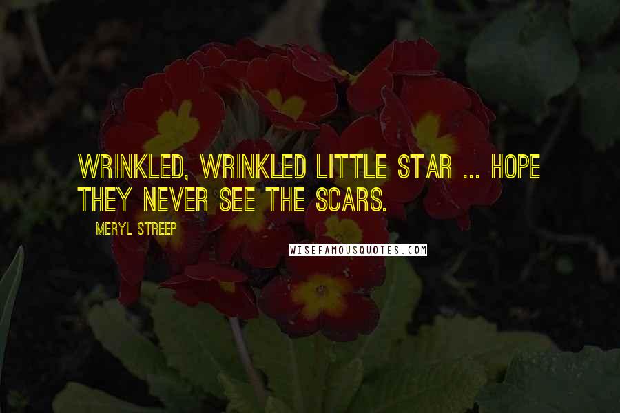 Meryl Streep Quotes: Wrinkled, wrinkled little star ... hope they never see the scars.