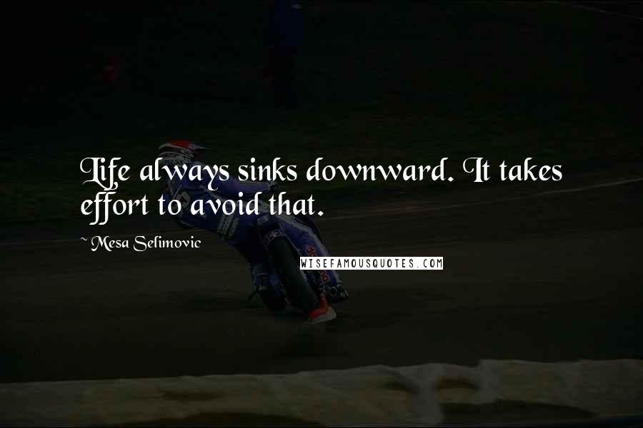 Mesa Selimovic Quotes: Life always sinks downward. It takes effort to avoid that.