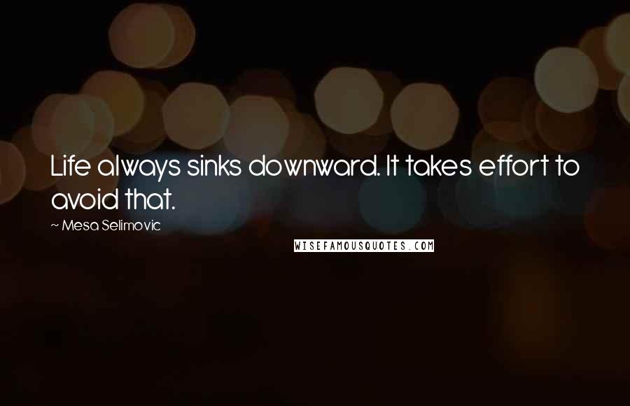 Mesa Selimovic Quotes: Life always sinks downward. It takes effort to avoid that.