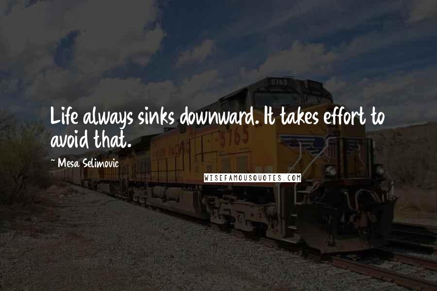 Mesa Selimovic Quotes: Life always sinks downward. It takes effort to avoid that.