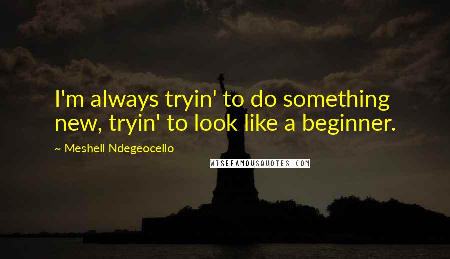 Meshell Ndegeocello Quotes: I'm always tryin' to do something new, tryin' to look like a beginner.