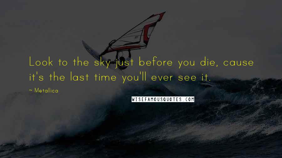 Metallica Quotes: Look to the sky just before you die, cause it's the last time you'll ever see it.