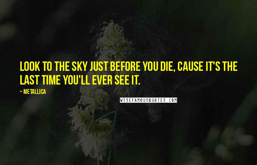 Metallica Quotes: Look to the sky just before you die, cause it's the last time you'll ever see it.