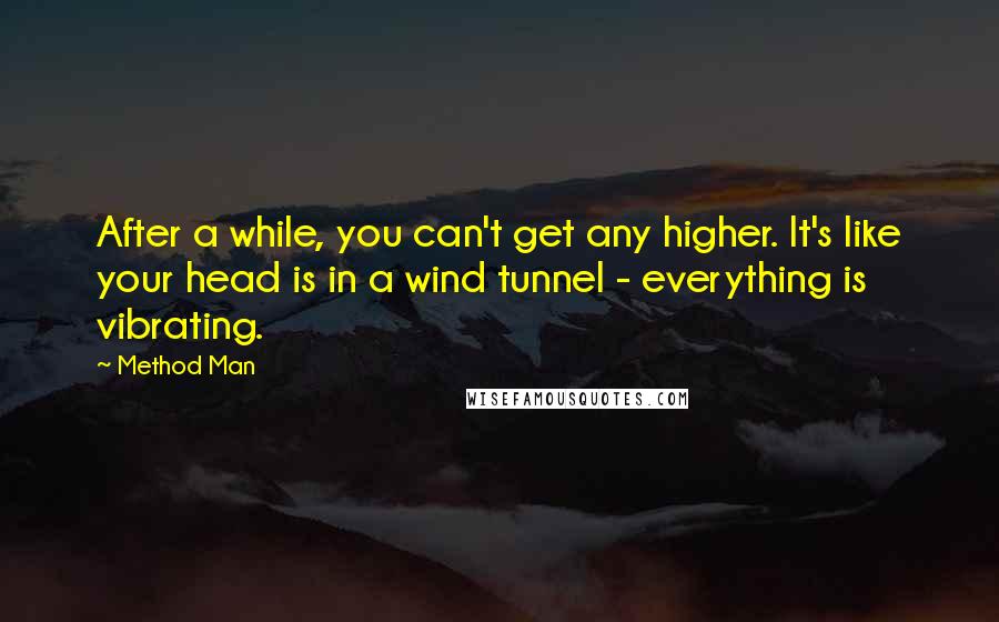 Method Man Quotes: After a while, you can't get any higher. It's like your head is in a wind tunnel - everything is vibrating.