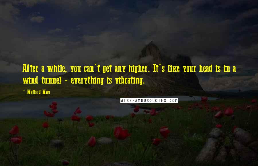 Method Man Quotes: After a while, you can't get any higher. It's like your head is in a wind tunnel - everything is vibrating.