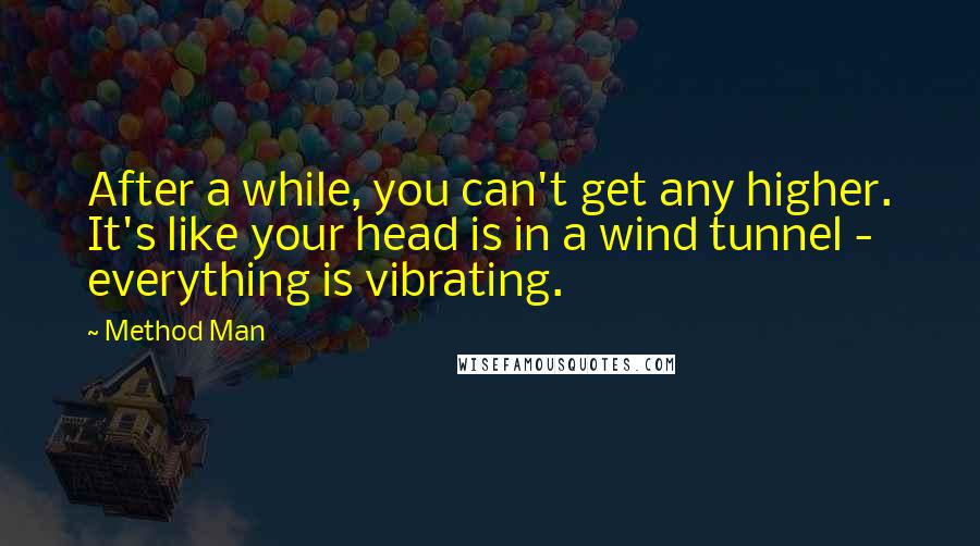 Method Man Quotes: After a while, you can't get any higher. It's like your head is in a wind tunnel - everything is vibrating.