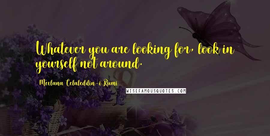 Mevlana Celaleddin-i Rumi Quotes: Whatever you are looking for, look in yourself not around.