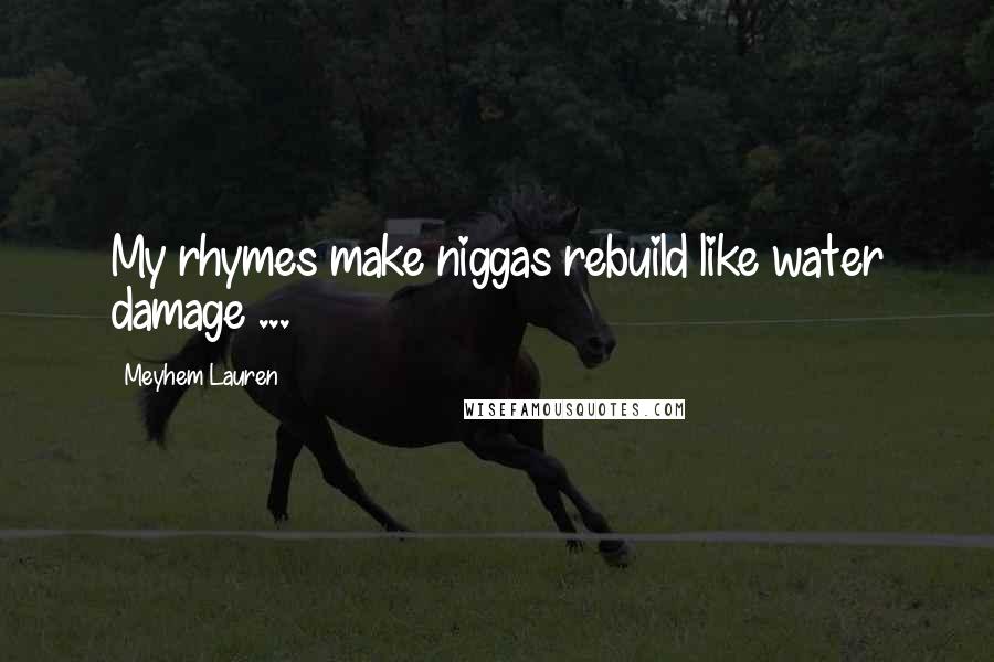 Meyhem Lauren Quotes: My rhymes make niggas rebuild like water damage ...