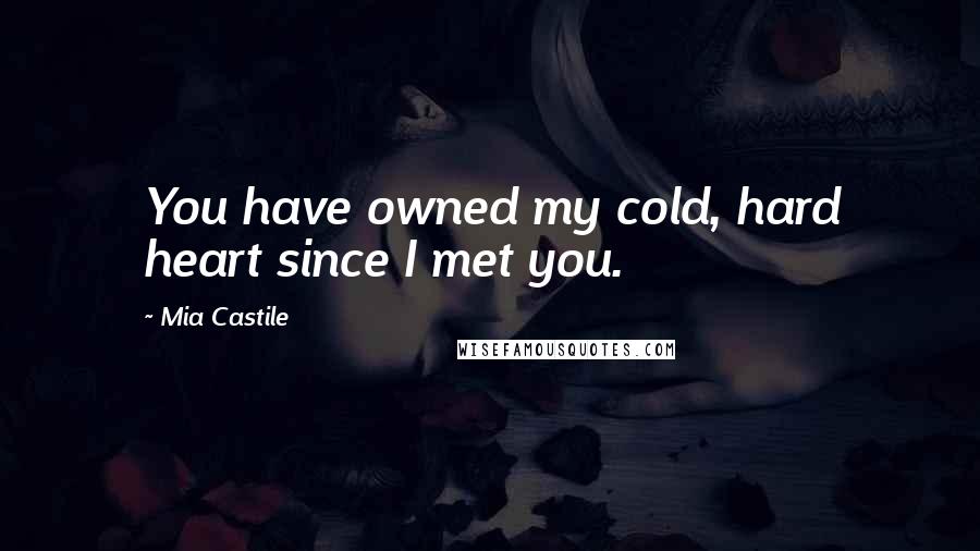 Mia Castile Quotes: You have owned my cold, hard heart since I met you.