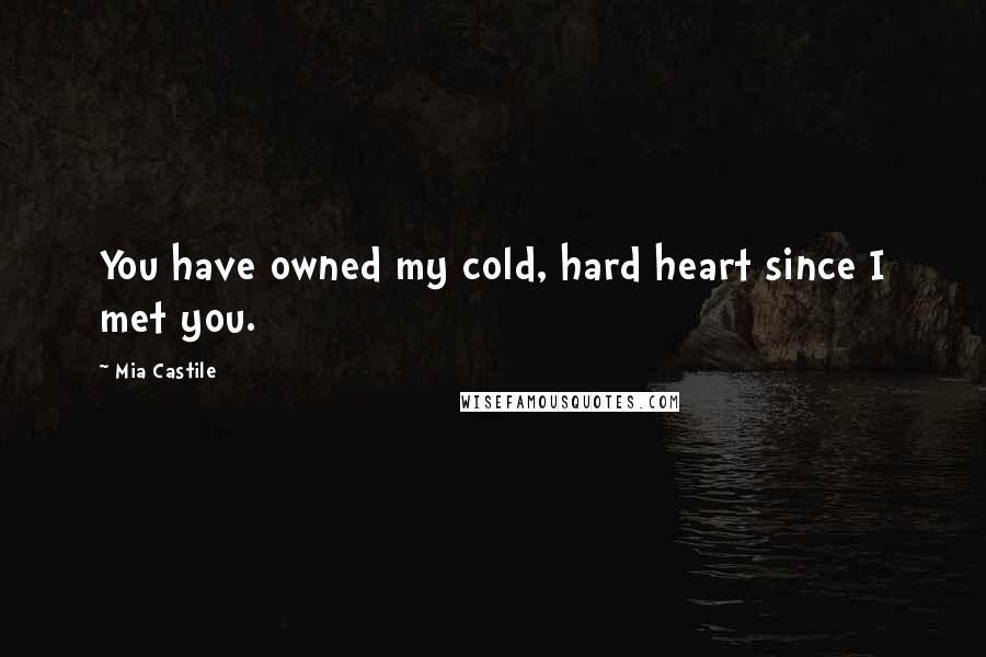Mia Castile Quotes: You have owned my cold, hard heart since I met you.