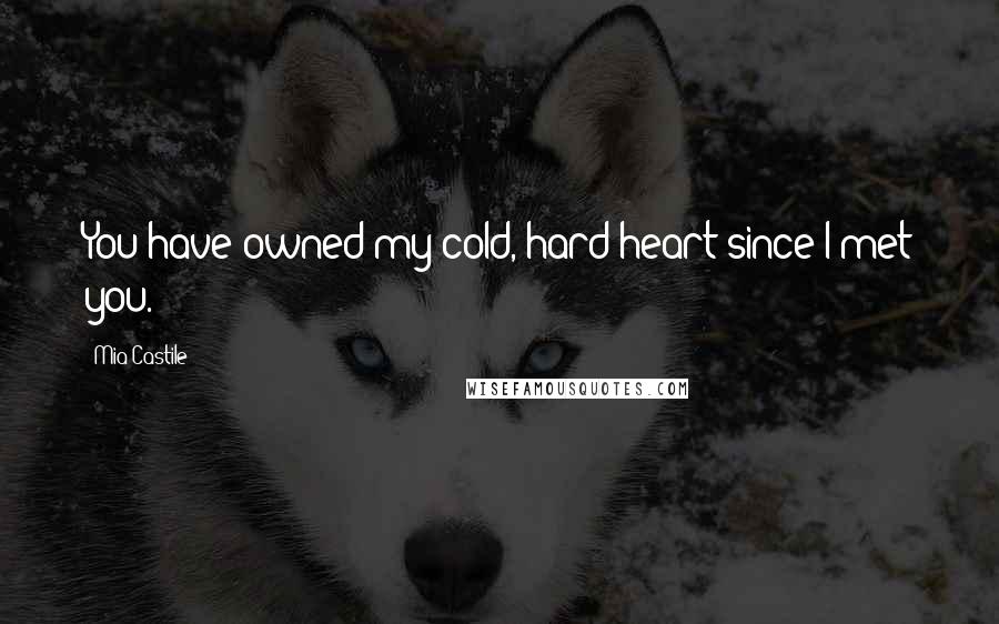 Mia Castile Quotes: You have owned my cold, hard heart since I met you.