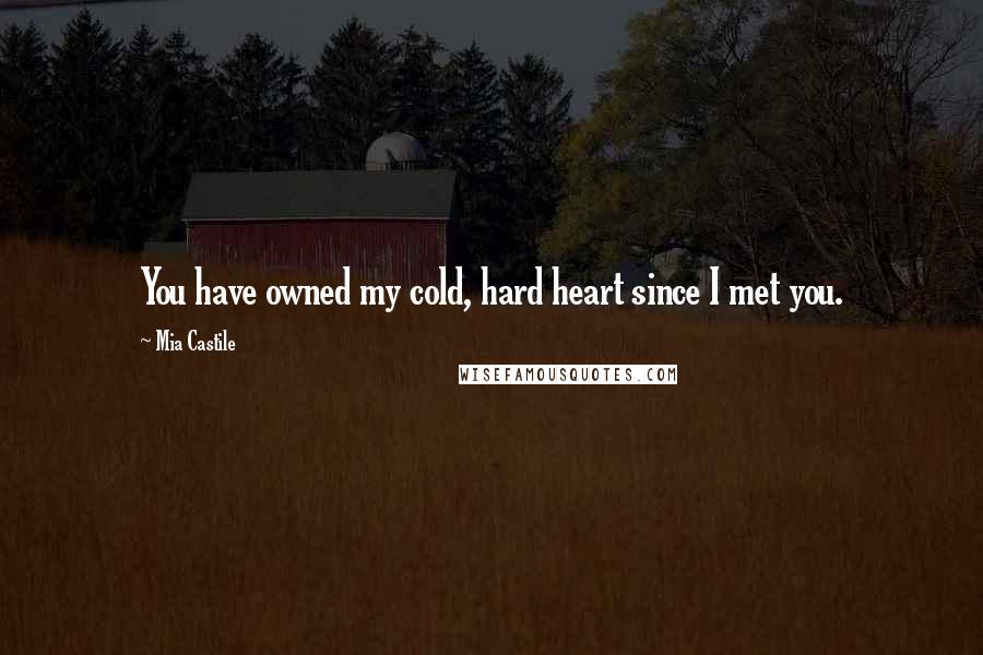 Mia Castile Quotes: You have owned my cold, hard heart since I met you.
