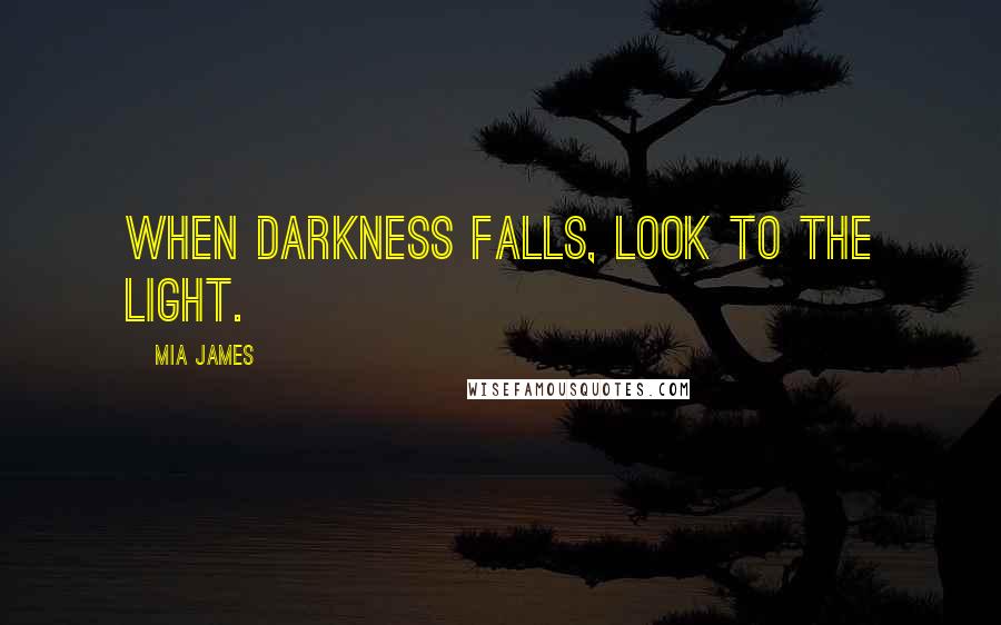 Mia James Quotes: When darkness falls, look to the light.