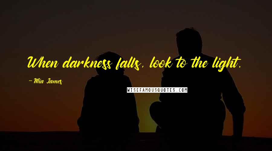Mia James Quotes: When darkness falls, look to the light.